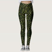 Grüne Leopardin Leggings (Vorderseite)