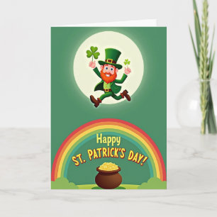 Grüne Leprechaun-Schablone Karte