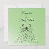 Grüne Lesbische Hochzeitseinladung Einladung (Rückseite)