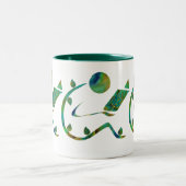 Grüne Leser-Tasse Zweifarbige Tasse (Mittel)