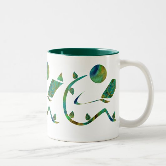 Grüne Leser-Tasse Zweifarbige Tasse (Rechts)