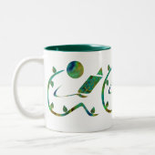 Grüne Leser-Tasse Zweifarbige Tasse (Links)