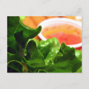 Grüne Lettuce Leaf Foto Postkarten