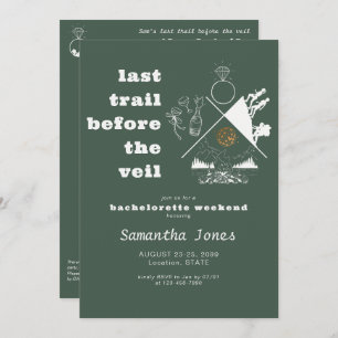 Grüne letzte Strecke vor Veil Glamping Bachelorett Einladung