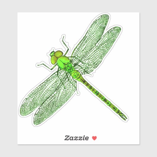 Grüne Libelle Aufkleber (Blatt)