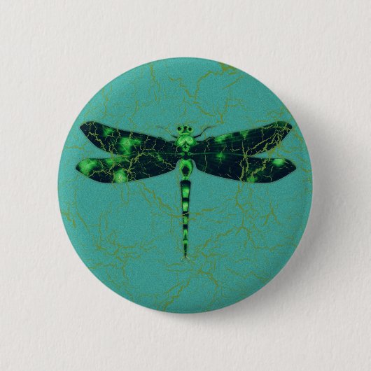 Grüne Libelle Button (Vorderseite)