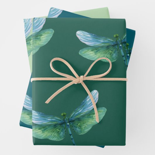 Grüne Libelle Geschenkpapier Set (Beispiel)