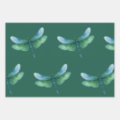 Grüne Libelle Geschenkpapier Set (Vorderseite)
