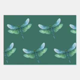 Grüne Libelle Geschenkpapier Set