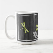 Grüne Libelle Rustikale Personalisierte Kaffee-Tas Kaffeetasse (Links)