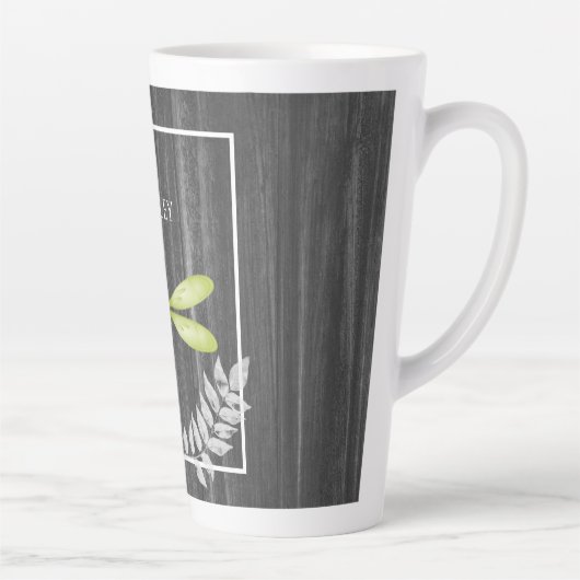 Grüne Libelle Rustikale Personalisierte Latte-Tass Milchtasse (Rechts)