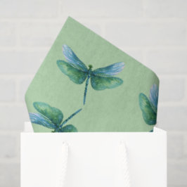 Grüne Libelle Seidenpapier
