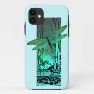 Grüne Libelle und Frosch im Teich Case-Mate iPhone Hülle