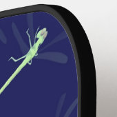 Grüne Libellen auf blau Pickleball Schläger (Linke Seite)