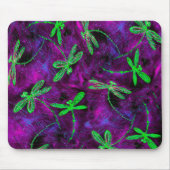 Grüne Libellen auf Hot Pink und Lila Mousepad (Vorne)