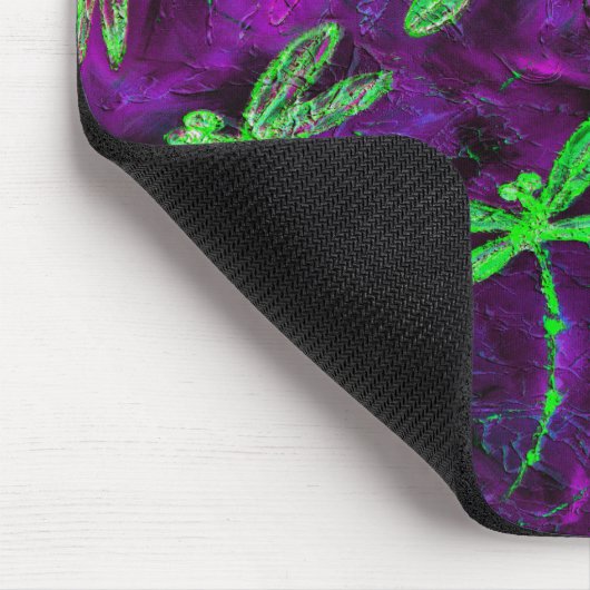 Grüne Libellen auf Pink & Lila Mouse Pad Mousepad (Ecke)