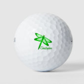 Grüne Libellen-Design Golfball (Vorderseite)