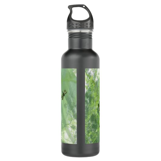 Grüne Libellen Trinkflasche (Rückseite)