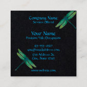 Grüne Libellen-Visitenkarten Quadratische Visitenkarte (Rückseite)