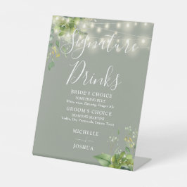 Grüne Lichter weiden Grüne Signature Drinks Sockelschild