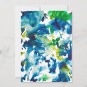 Grüne Liebe Abstrakte Wasserfarben Hochzeitsfeier Einladung (Rückseite)