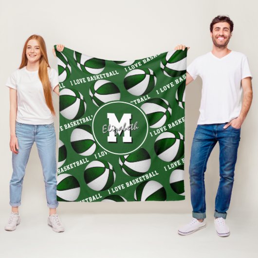 Grüne Liebe Basketball-Mannschaftsfarben Fleece B (Beispiel)