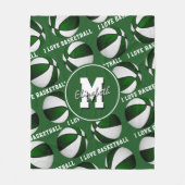 Grüne Liebe Basketball-Mannschaftsfarben Fleece B (Vorderseite)