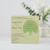 Grüne Liebe Bäume Hochzeit Einladung (Stehend Vorderseite)