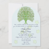 Grüne Liebe Bäume Hochzeit Einladung Blätter (Vorderseite)