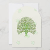 Grüne Liebe Bäume Hochzeit Einladung Blätter (Rückseite)