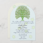 Grüne Liebe Bäume Hochzeit Einladung Blätter (Vorne/Hinten)