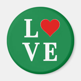 Grüne LIEBE Classic Retro Magnet