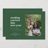 Grüne Liebe dieses neue Jahr Feiertagskarte (Vorne/Hinten)