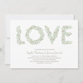 Grüne LIEBE für Olivenzweige Einladung (Vorderseite)