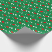 Grüne LIEBE Geschenkpapier (Ecke)