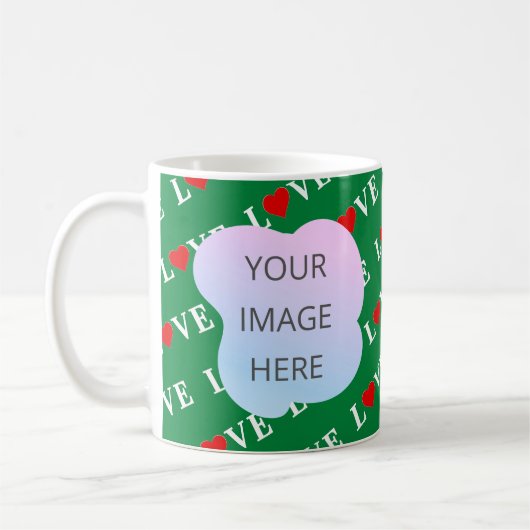 Grüne LIEBE Herzlich Willkommen im Retro Kaffeetasse (Links)