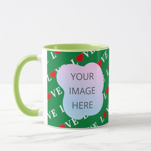 Grüne LIEBE Herzlich Willkommen im Retro Tasse (Links)