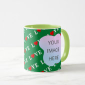 Grüne LIEBE Herzlich Willkommen im Retro Tasse (VorderseiteRechts)
