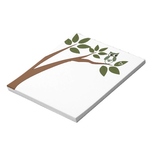 Grüne Liebe im Baum Notizblock (Rotiert)