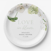 Grüne Liebe im blühenden Brautparty Pappteller (Vorderseite)