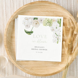 Grüne Liebe im blühenden Brautparty Serviette