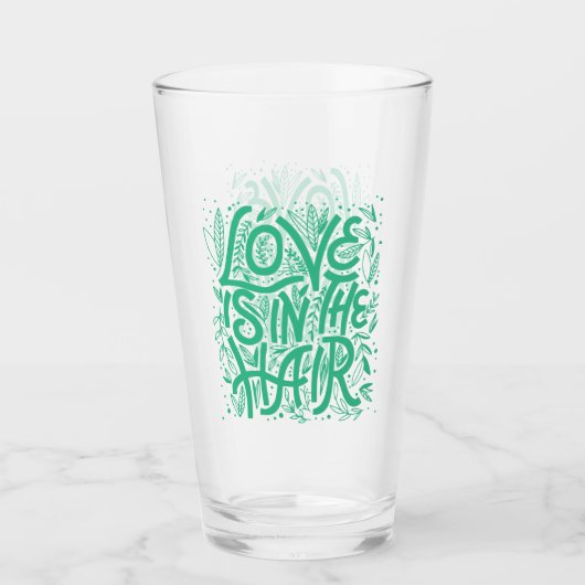 Grüne Liebe ist im Haar Glas (Vorderseite)