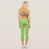 Grüne LIEBE Motif Stilvolles Kalkgrün Capri Leggings (Rückseite)