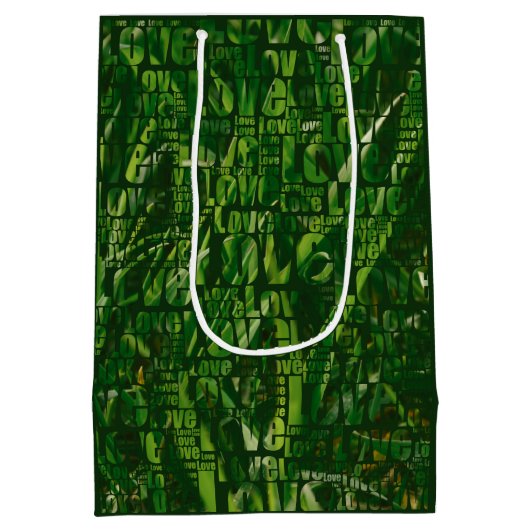 Grüne Liebe Pflegedienst Mittlere Geschenktüte (Rückseite)