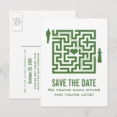 Grüne Liebe Save the Date Postkarte (Vorne/Hinten)
