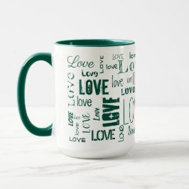Grüne LIEBE! Typografie Tasse