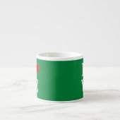 Grüne LIEBE und Herz Espressotasse (Vorderseite)