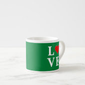 Grüne LIEBE und Herz Espressotasse (Vorderseite Rechts)