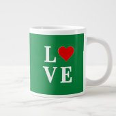 Grüne LIEBE und Herz Jumbo-Tasse (Rechts)