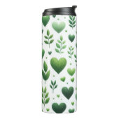 GRÜNE LIEBE VALENTINE HERZEN UND BLÄTTER THERMOSBECHER (Nach links gedreht)
